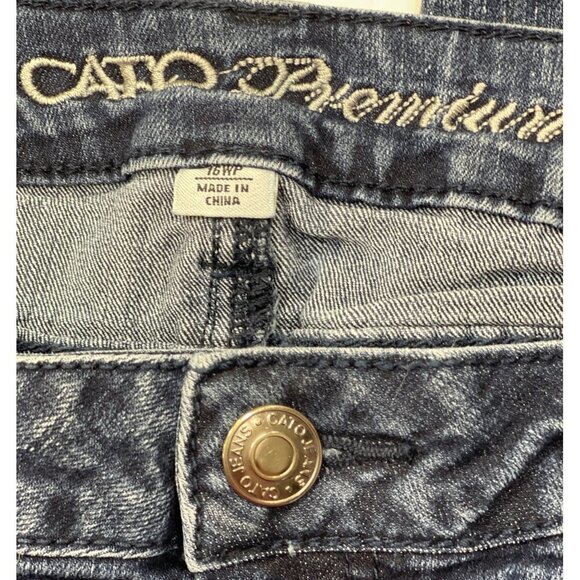 Vintage CATO PREMIUM Women's Regular Rise Jeans16W Dark Wash Ankle Stretch EUC - Picture 6 of 15
